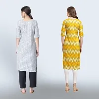 Women Stylish Crepe Ethnic Motif Casual Straight Kurta-thumb1