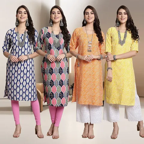 Fancy Crepe Kurtis for Women Pack Of 4