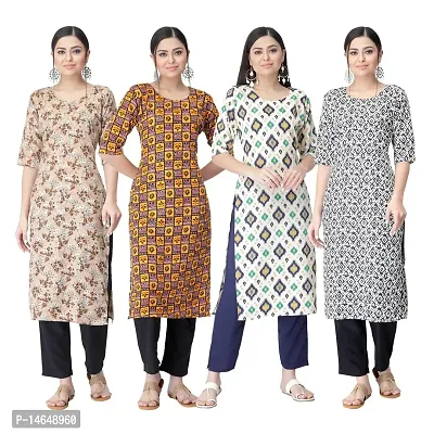 New Crepe Combo Printed Kurtis For Women Pack Of 4