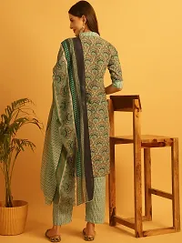 Stylish Blue Crepe Printed Kurta Bottom and Dupatta Set For Women-thumb2