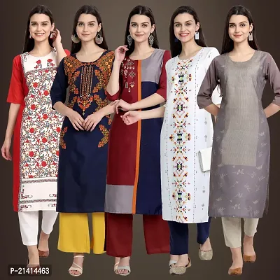 Fancy Crepe Kurtis For Women Pack Of 5