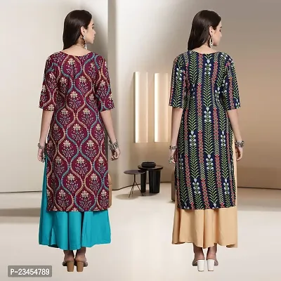 Fancy Rayon Kurtis For Women Pack Of 2-thumb2