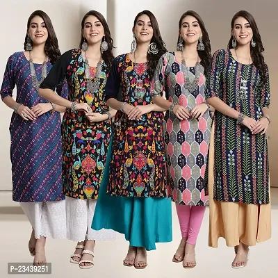 Fancy Crepe Kurtis For Women Pack Of 5-thumb0