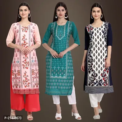 Fancy Crepe Kurtis for Women Pack Of 3-thumb0