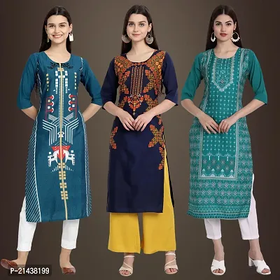 Fancy Crepe Kurtis for Women Pack Of 3-thumb0