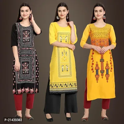 Fancy Crepe Kurtis for Women Pack Of 3-thumb0