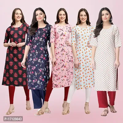 Women Stylish Crepe Printed Straight Kurta-thumb0