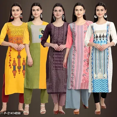 Fancy Crepe Kurtis For Women Pack Of 5-thumb0