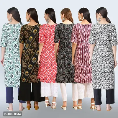 Women Stylish Crepe Printed Straight Kurta Combo-thumb2