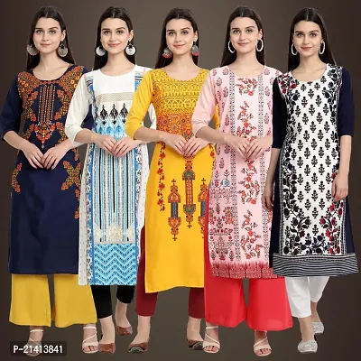 Fancy Crepe Kurtis For Women Pack Of 5-thumb0