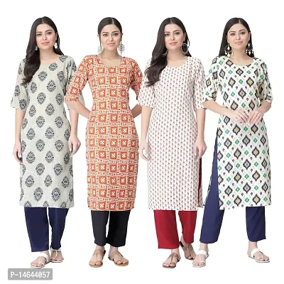 New Crepe Combo Printed Kurtis For Women Pack Of 4