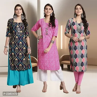 Fancy Rayon Kurtis For Women Pack Of 3