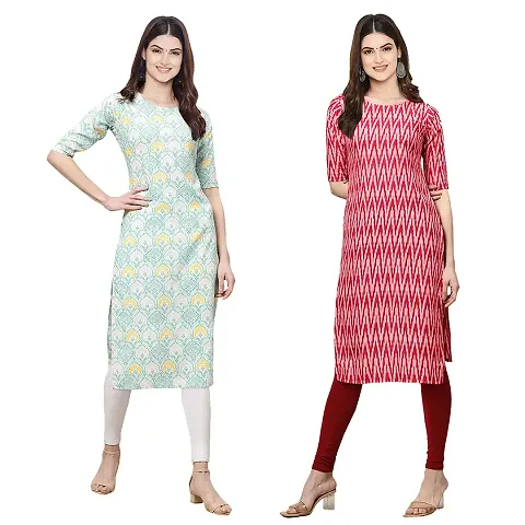 Stylish Crepe Printed Kurti - Pack of 2