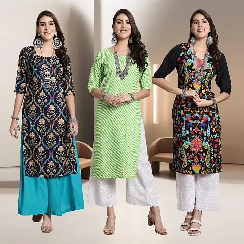 Fancy Rayon Kurtis For Women Pack Of 3