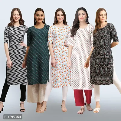 Women Stylish Crepe Printed Staright Kurta-thumb0