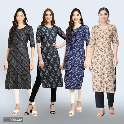 Women Stylish Crepe Straight Kurta-thumb0