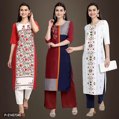 Fancy Crepe Kurtis for Women Pack Of 3