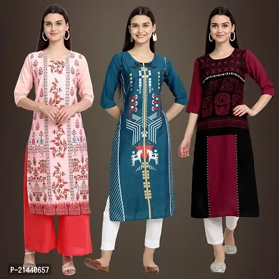 Fancy Crepe Kurtis for Women Pack Of 3-thumb0