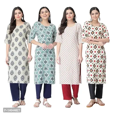 New Crepe Combo Printed Kurtis For Women Pack Of 4