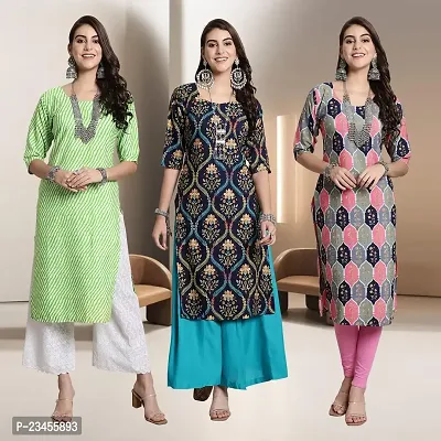 Fancy Rayon Kurtis For Women Pack Of 3