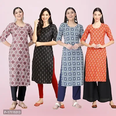 Women Stylish Crepe Printed Straight Kurta-thumb0