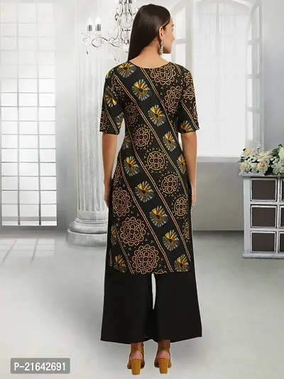 Stylish Black Crepe Stitched Kurta For Women-thumb5