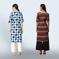 Women Stylish Crepe Ethnic Motif Casual Straight Kurta-thumb1