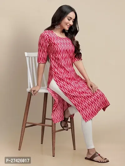 Stylish Pink Crepe Stitched Kurta For Women-thumb0