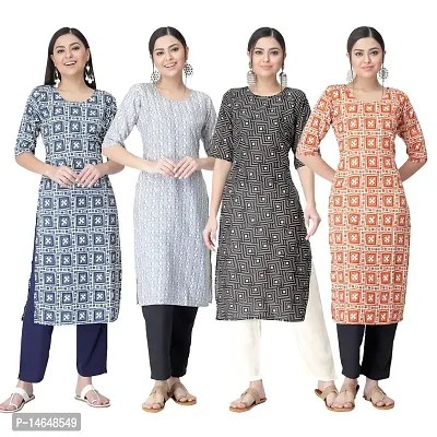 New Crepe Combo Printed Kurtis For Women Pack Of 4