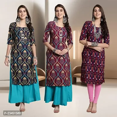 Fancy Rayon Kurtis For Women Pack Of 3