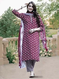 Fancy Cotton Blend Kurta Bottom And Dupatta Set For Women-thumb1