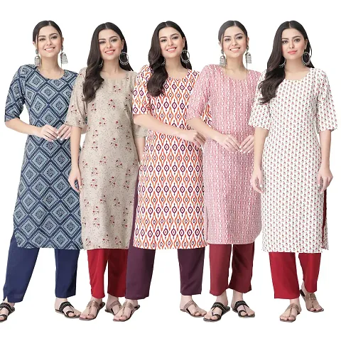 New Crepe Kurtis Combo For Women Pack Of 5