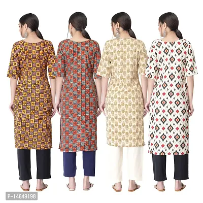 New Crepe Combo Printed Kurtis For Women Pack Of 4-thumb2