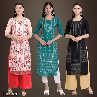 Fancy Crepe Kurtis for Women Pack Of 3-thumb0