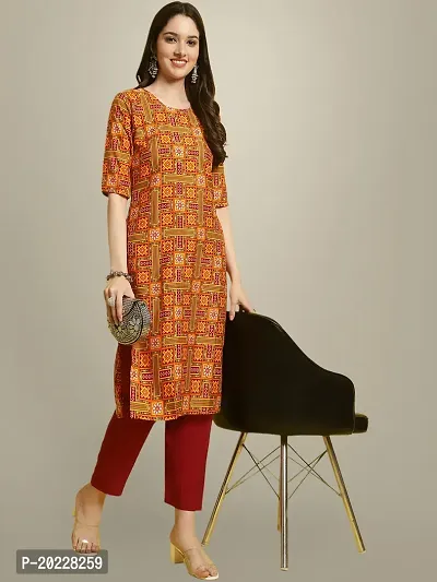 Stylish Crepe Printed Kurti For Women-thumb0