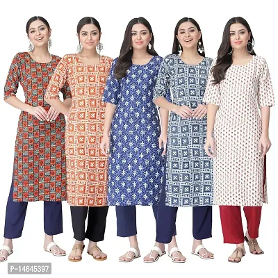 New Crepe Printed Kurtis Combo For Women Pack Of 5