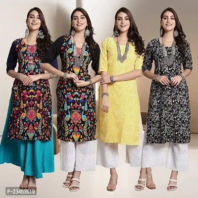 Fancy Crepe Kurtis for Women Pack Of 4