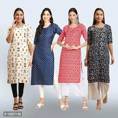 Women Stylish Crepe Straight Kurta