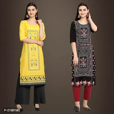 Best Trendy Crepe Printed Kurti For Women Combo Of 2-thumb0