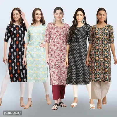 Women Stylish Crepe Printed Staright Kurta