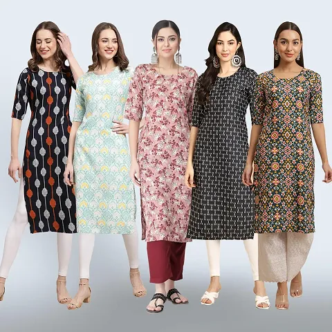 Women Stylish Crepe Staright Kurta