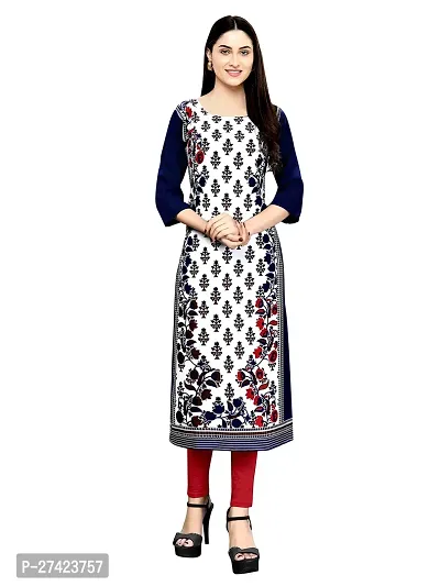 Stylish Off White Crepe Stitched Kurta For Women-thumb0