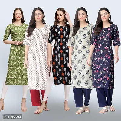 Women Stylish Crepe Printed Staright Kurta