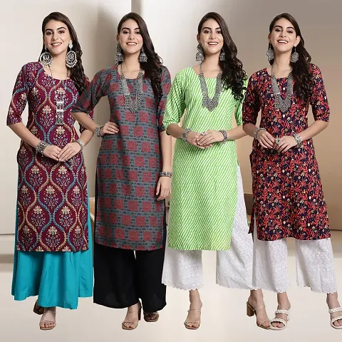 Fancy Crepe Kurtis for Women Pack Of 4