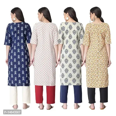 New Crepe Combo Printed Kurtis For Women Pack Of 4-thumb2