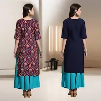 Fancy Rayon Kurtis For Women Pack Of 2-thumb1