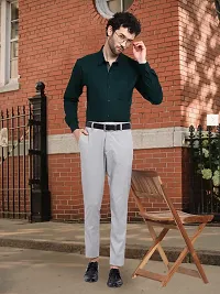 Reliable Green Cotton Solid Long Sleeves Formal Shirt For Men-thumb3