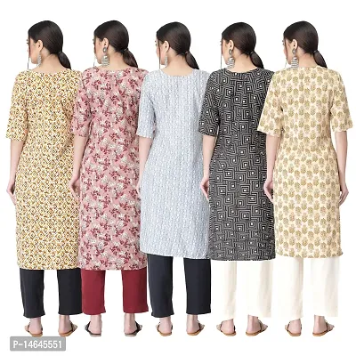 New Crepe Printed Kurtis Combo For Women Pack Of 5-thumb2