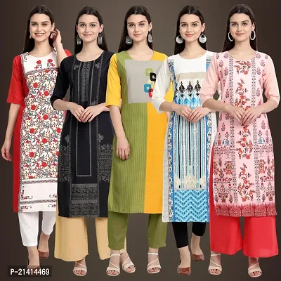 Fancy Crepe Kurtis For Women Pack Of 5-thumb0