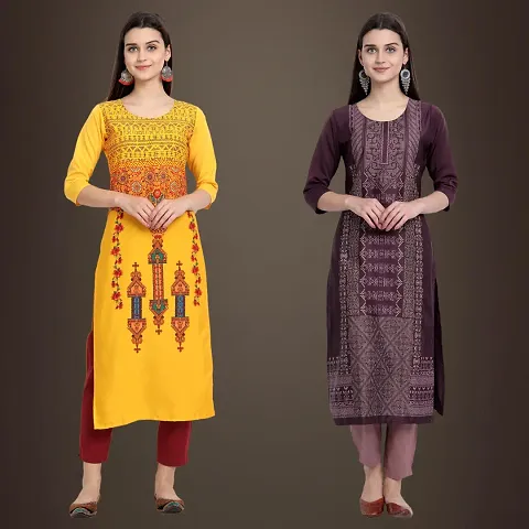 Fancy Crepe Kurtis for Women Pack Of 2